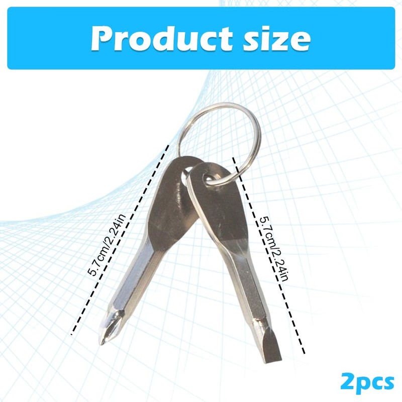 4 Piece Mini Screwdriver Set, Portable Flathead & Phillips Keychain
