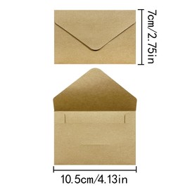HAIKING Small Parts Envelopes, 30 PCS Kraft Paper Blank Invitation Envelopes with V Flat for Business Cards, Invitations, Small Items Storage (Black, White, Brown)