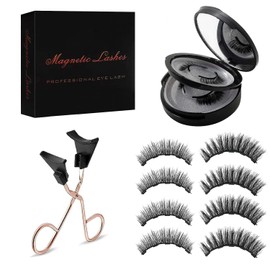 Magnetic Eyelashes, Dual Magnetic False Eyelashes without Eyeliner, Reusable Fake Eyelashes with Applicator No Glue, Natural Look