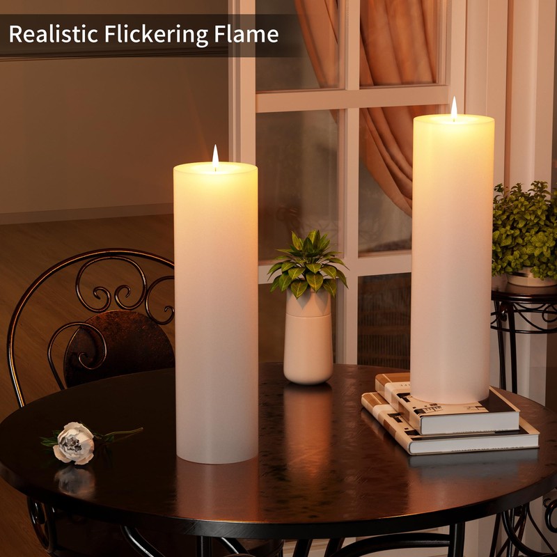 BUTHY 14" x 4" Large Outdoor Candle with Timer Waterproof