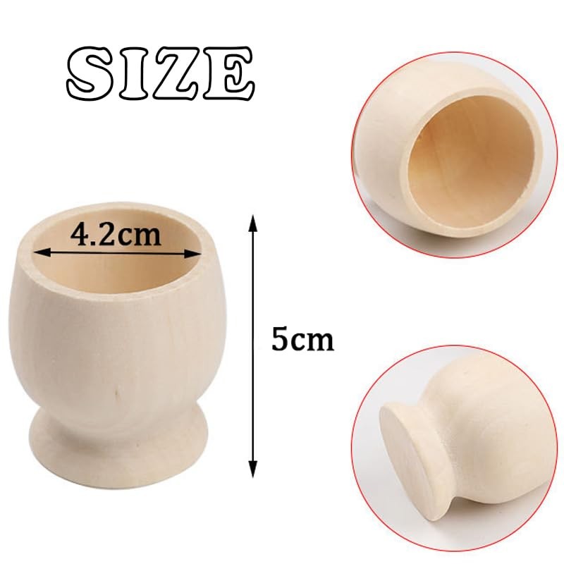 XineYuor 8pcs Wooden Egg Holder Cocque Decorations Egg Containers Perfect