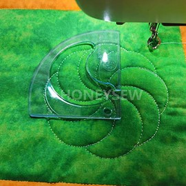 HONEYSEW Free Motion Quilting Template Sewing Ruler Templates for Most of Domestic Sewing Machine (#1 Spinning Flower)