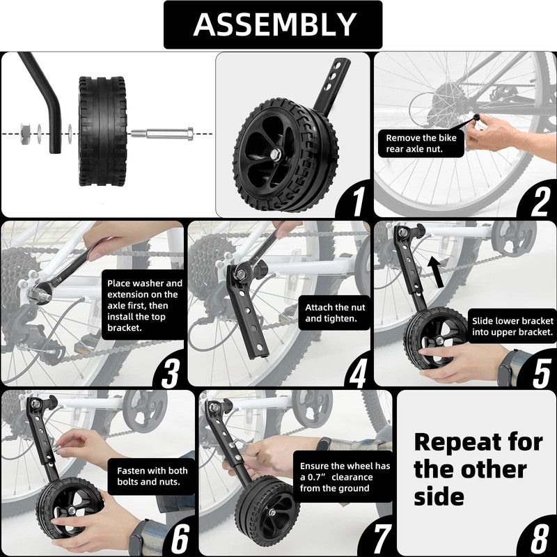 HUASION Adjustable Bike Trainning Wheels Kids Bicycle Training Wheels Kit
