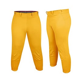 Exxact Sports Women’s Yoga Style/Knicker Softball Pants | Game & Practice Pants (Adult) (Athletic Gold, Adult Small)