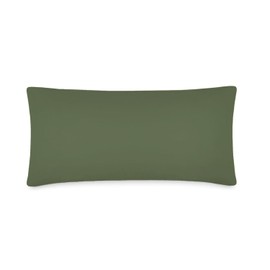 VEL VET HOME VelvetHome Cushion Cover 40 x 80 cm, 1-Piece 100% Cotton, High Quality, Made in EU, 1 x Pillowcase 40 x 80 cm with Zip, Cushion Cover 40 x 80 cm, Green, 40 x 80 cm