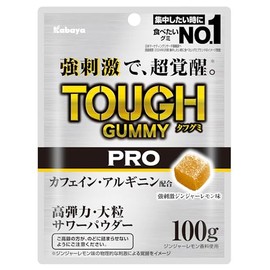 Kabaya Foods Tough Gummy PRO Caffeine Ginger Lemon, 3.5 oz (100 g) x 6 Bags