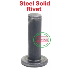 Rivet Fast (2 Pieces) 3/8 X 1" Flat Head Steel Solid Rivet Steel