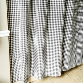 Piper Classics Gray Gables Check Shower Curtain, 72" x 72", Farmhouse, Country, Cottage, Checked Gingham Bath Accent
