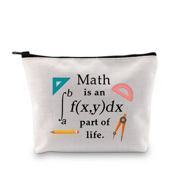 MBMSO Math is an Integral Part of Life Bag Math Makeup Bag Funny Math Teacher Gifts Math Geek Gifts Math Lover Gifts (Math is an Integral part of life)