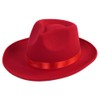 Black Wide Brim Satin Ribbon Fedora Panama Hat Rancher Hat