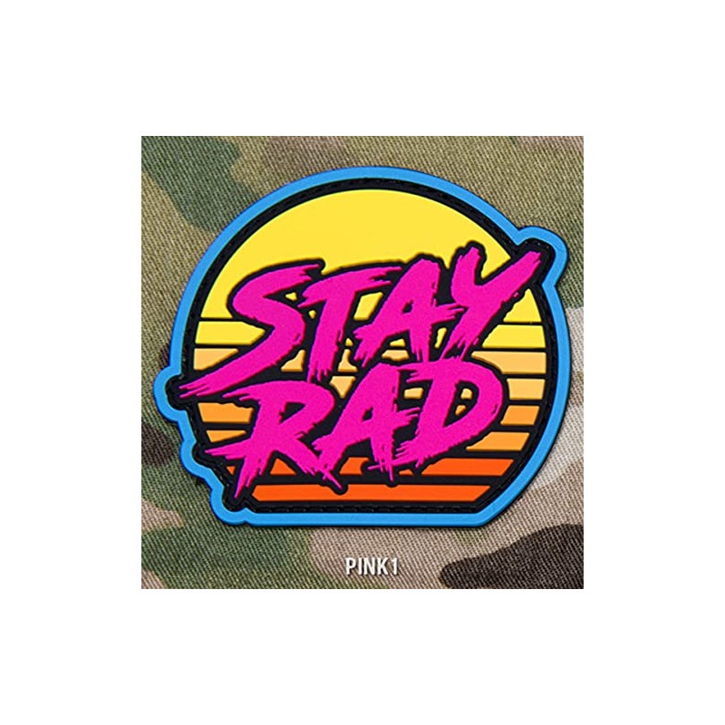 Milspec Monkey Stay Rad Sunset PVC Morale Patch Pink