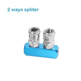 SagaSave Aluminium Air Compressor Splitter, 2-Way Quick Connect Distributor Fitting Air Hose Splitter Coupler