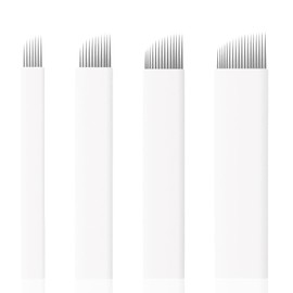 Microblading Sloped Needles White, 4 Pieces White Microblading Blades Needles, Eyebrow Microblade Sloped Needles,Eyebrow Microblade Needles for Makeup