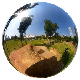 8 in Stainless Steel Gazing Ball,Mirror Globe,Silver Polished Reflective Smooth Garden Sphere,Colorful and Shiny Addition Decoration to Garden Home Room