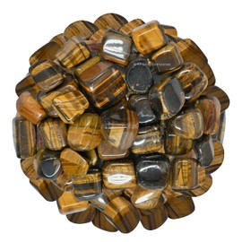 Sunstone Crystal Tumbled Stones Polished Rocks - Natural Gem Stones for Healing - DIY Crystals for Protection (1 oz) (1000+ Carats, Tiger Eye)