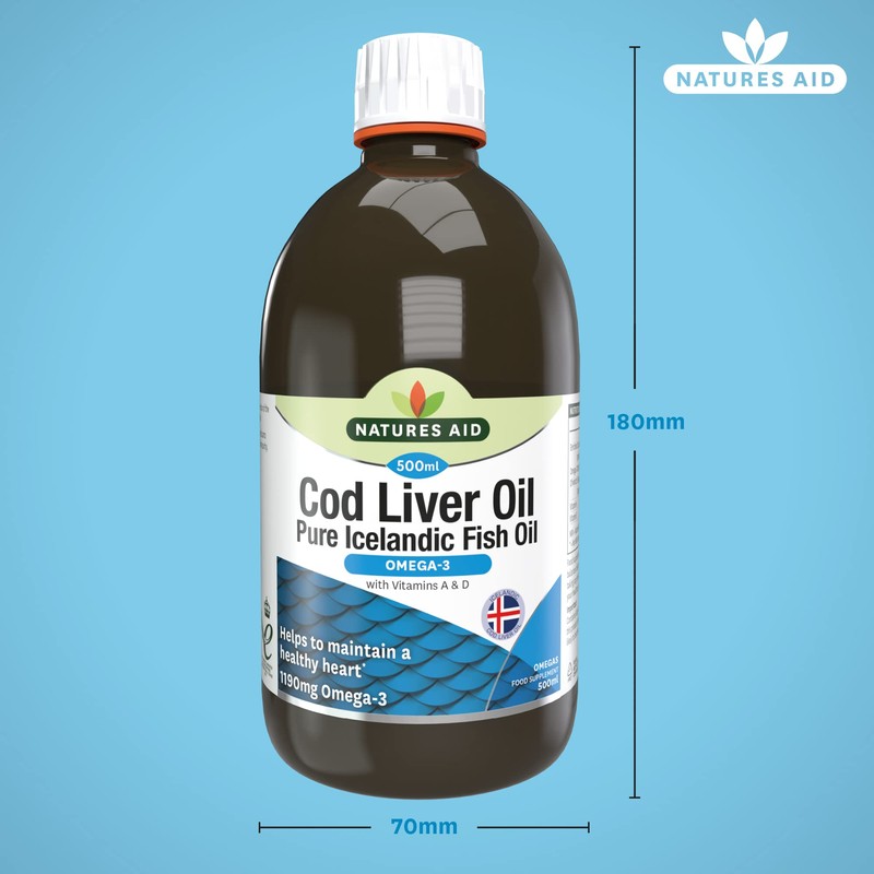 Natures Aid Cod Liver Oil Liquid (PACK OF 1), 500ml