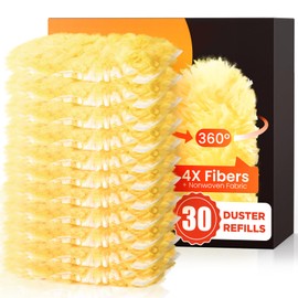 30 Count Heavy Duty Duster Refills for Swiffer, Multisurface 360° Larger Size Dusters with 4X Microfibers, Unscented Disposable Dusters for Cleaning Home, Blinds, Fans, Corners (Only Duster)