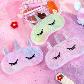 Pack of 4 Sleep Masks, Comfortable Plush Animal Sleeping Masks, Eye Mask Suitable for Children Travel and Adults on Business Trips