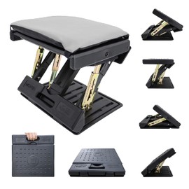 Adjustable Footrest Can Be Adjusted in Multiple Angles and States, Cushion is Detachable, Suitable for Use in Multiple Scenarios Such As Office(Gray)