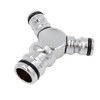 SpiceFlow | 3-Way T-Quick Connector | Chrome/Brass | 1/2 Inch