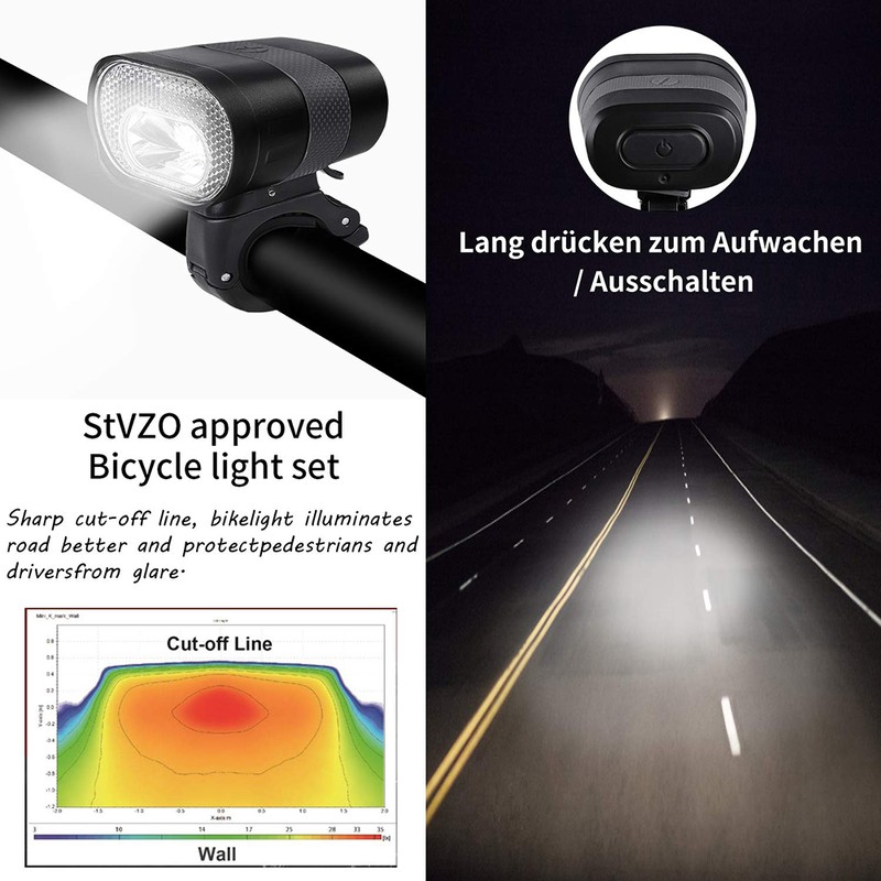 LED Bike Head Light USB Rechargeable Waterproof Front Light 3200mAh