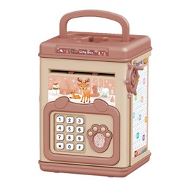 Urhomy Children's Piggy Bank, Electronic Piggy Bank, Mini Bank, ATM Piggy Bank, Bills, Automatic Self-Wining, Open Cryptography, Music Included, Cash Coin Storage, Cash Safe, Mini Safe, Electronic