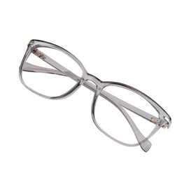 Gafas de bloqueo de luz azul para mujeres/hombres, antifatiga ocular, lectura de computadora, gafas de TV, elegante marco cuadrado, antideslumbramiento (gris claro, aumento de 3.00)