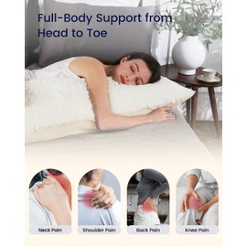 ZonLi Fluffy Body Pillow, Full Body Pillows for Adults, Long Pillow for Sleeping with Removable Cover and Adjustable Filling for Side Sleeper & Pregnancy, Large and Firm, Machine Washable(White)