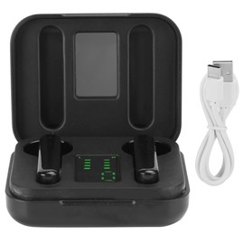 Portable Bluetooth 5.0 Headset True Wireless with LED Digital Display Stereo EarphoneBlack