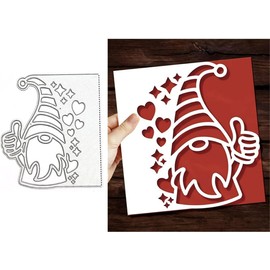 Christmas Heart Gnome Metal Die Cuts Dies Stencil, Gnome Cutting Dies Cut Stencils DIY Scrapbooking Cards Photo Album Craft Decorative Embossing Paper Dies for Album Card Scrapbooking Making