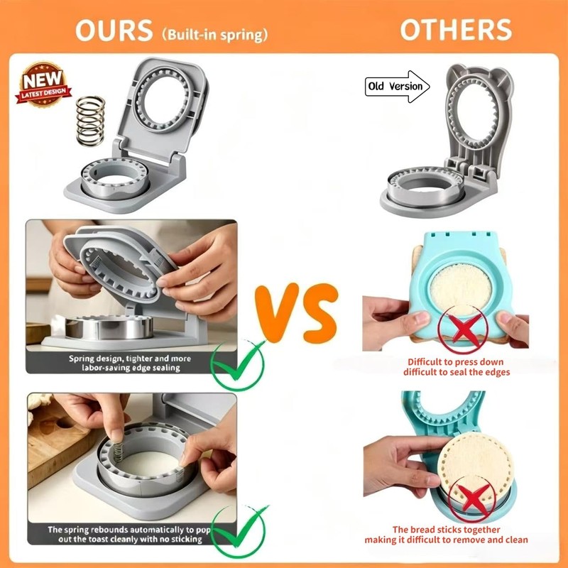 BANIC Upgraded Uncrustable Sandwich Cutter, Crustless Sandwich Cutter and Sealer