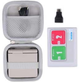 Khanka Hard Carrying Case for Anbernic RG35XXSP Retro Handheld Game Console,Storage Cover with 1 HDMI Adapter,1 Screen Protector，RG35XXSP Game Console Not Included. (White)