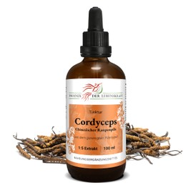 Cordyceps Tincture, Chinese Caterpillar Mushroom Tincture (Cordyceps militaris) with Extract Ratio 1:5, Premium Quality, Made in Austria, Dietary Supplement, Vegan