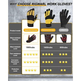 RIGWARL work gloves with thick padding and wear-resistant patches