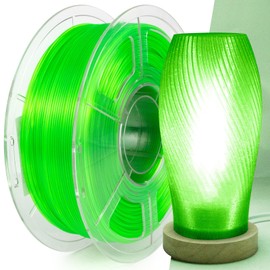 ISANGHU 3D Printer PETG Filament Transparent Gradient 1.75mm High Light Transmittance 3D Printing Filament,Print Speed 30-600mm/s PETG Filament,Fluorescent Green Transparent 3D Printer Filament 1KG