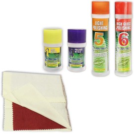ToolUSA Metal Polishing Compound & Cloth Kit | 4 Specific Compounds | Dual-Surface 14"x11.5" Cloth | For All Metal Types