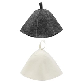 Hsthe Sea Pack of 2 Sauna Hat Felt Sauna Hat Sauna Hat Felt Cap Sauna Cap Shower Cap Swimming Cap Shower Cap for Men and Women (Grey and White)