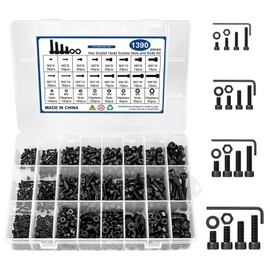 1390 Pieces M2 M3 M4 M5 Screws Set - Screws and Nuts Assortment Set, Hex Screws Set with Storage Box - High Quality Assortment for Furniture, Home Decoration, Electronic Products