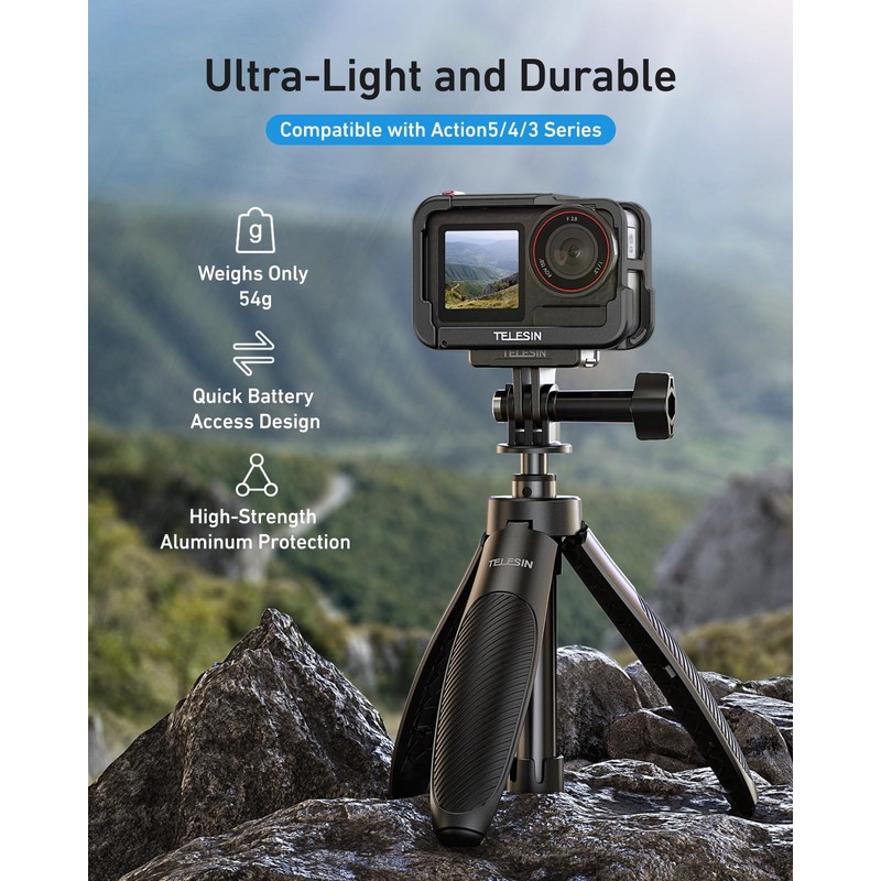 TELESIN 54g Ultra-Light Camera Cage for DJI Action 5 Pro