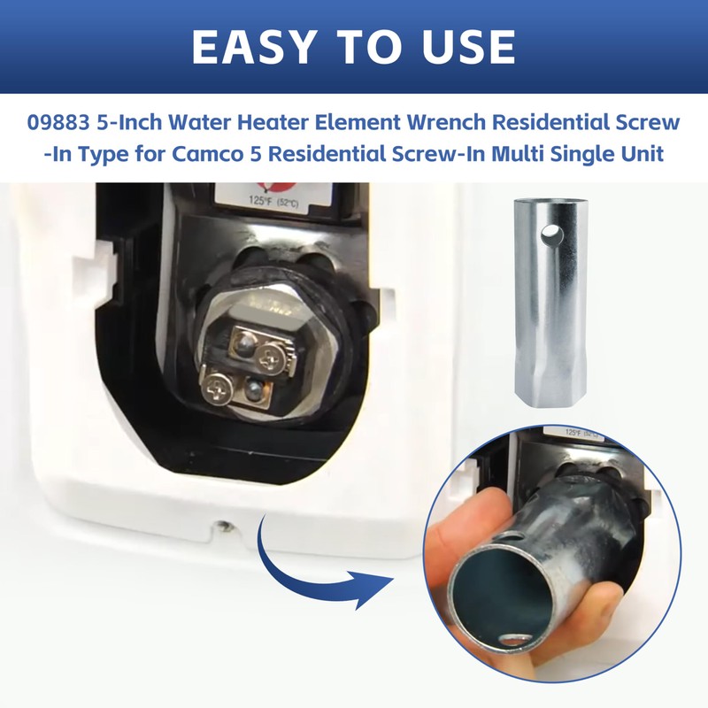 buccilly 09883 5-Inch Water Heater Element Wrench Residential Screw-In Type