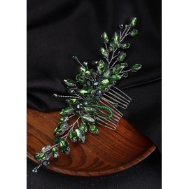 Deniferymakeup Colorful Hair Comb for Women Wedding Bridal Crystal Clip Bridesmaid Hair Accessories Rhinestone Prom Special Occasion Hair Accessory (Color 7)