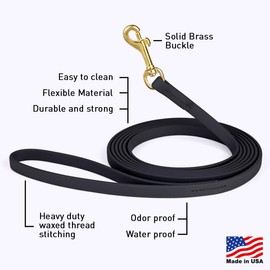 Viper K9 Biothane Working Dog Leash Waterproof Lead for Tracking Training Schutzhund Dog Sport and Search - Odor-Proof Long Line with Solid Brass Snap for Puppy Medium and Large - Water Friendly