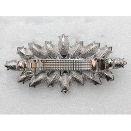 Faship Gorgeous Purple Rhinestone Crystal Floral Hair Barrette Clip - Purple