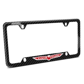 iPick Image Made for Jeep Trailhawk Black Real 3K Carbon Fiber 50 States 4 Holes License Plate Frame