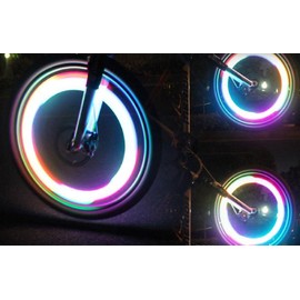 Yeahgoshopping Bike Bicycle Motorcycle Colorful LED Wheel Lights Decoration - 3pcs x w/Random Color and Design