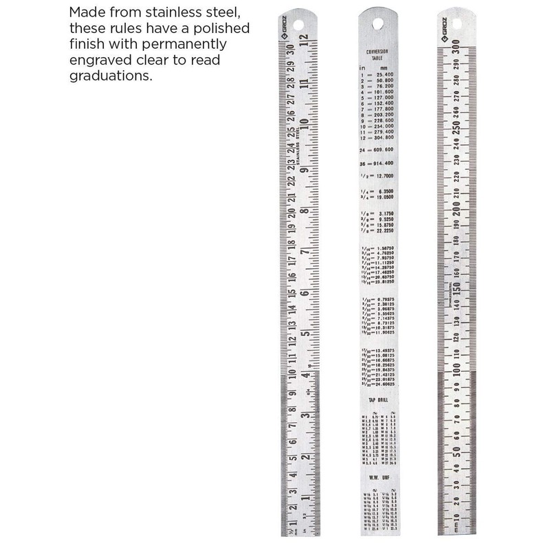 Groz 01334 40" Steel Rule