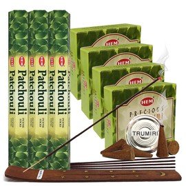 Patchouli Incense Sticks and Cone Incense Holder Variety Pack Bundle insence insense insienso