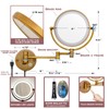 RECKODOR 8" Brass Wall Mount Makeup Mirror with Lights, 1X/5X
