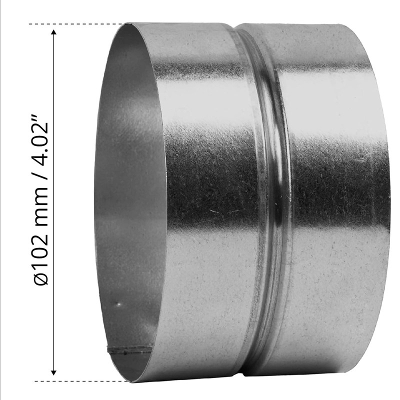 HVAC OV Galvanized Steel Coupling - 4" Inch Fit -