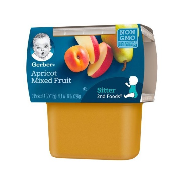 Gerber 2nd Foods Apricots Mixed Fruit Baby Food, 4 oz